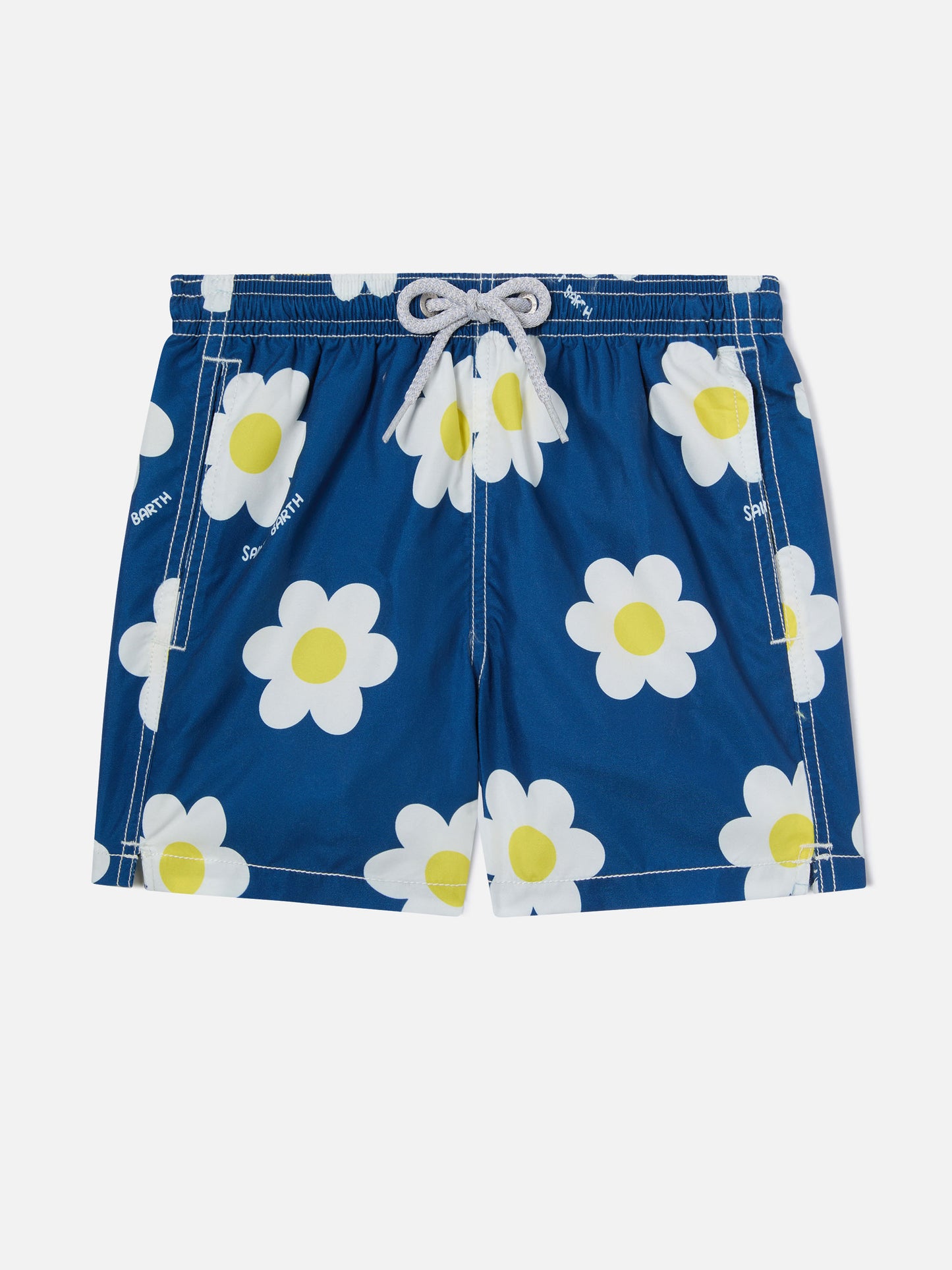 Boy swim shorts with daisy print