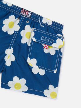 Boy swim shorts with daisy print