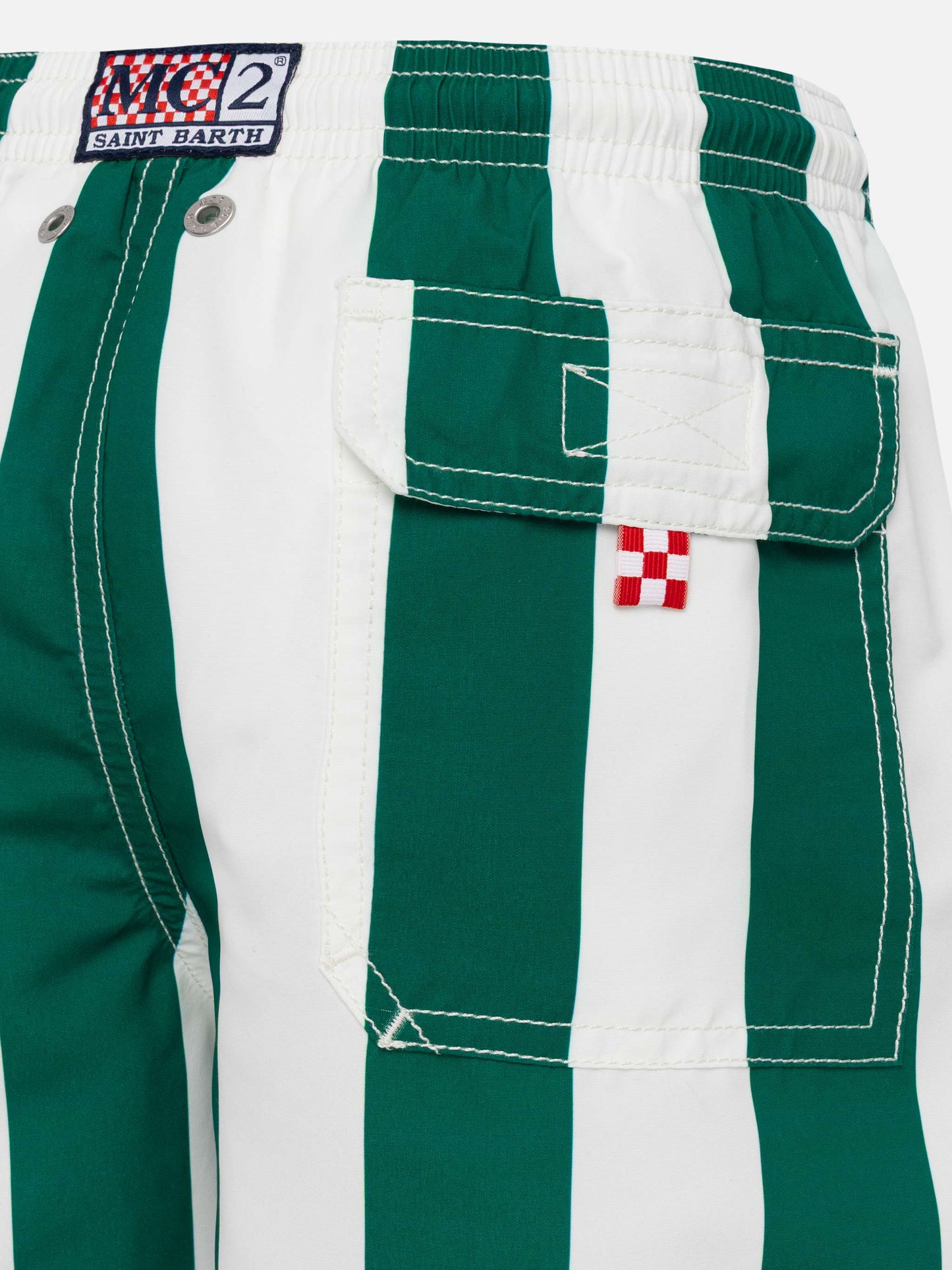 Jean mid-length swim shorts with striped print - MC2 Saint Barth