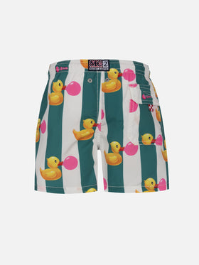 Boy mid-length Jean swim-shorts with Big Babol print | BIG BABOL SPECIAL EDITION - MC2 Saint Barth