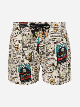 Jean mid-length swim shorts with One Piece print | ONE PIECE SPECIAL EDITION - MC2 Saint Barth