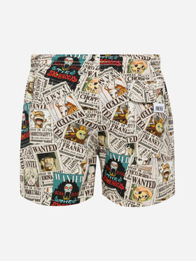 Jean mid-length swim shorts with One Piece print | ONE PIECE SPECIAL EDITION - MC2 Saint Barth
