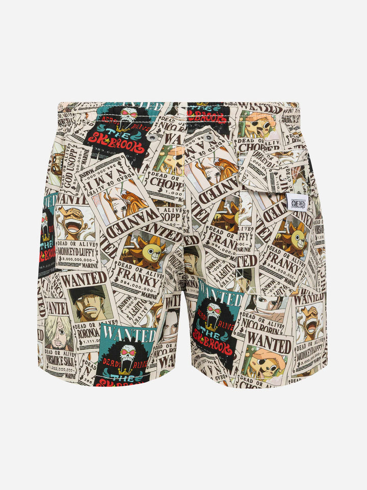 Jean mid-length swim shorts with One Piece print | ONE PIECE SPECIAL EDITION - MC2 Saint Barth