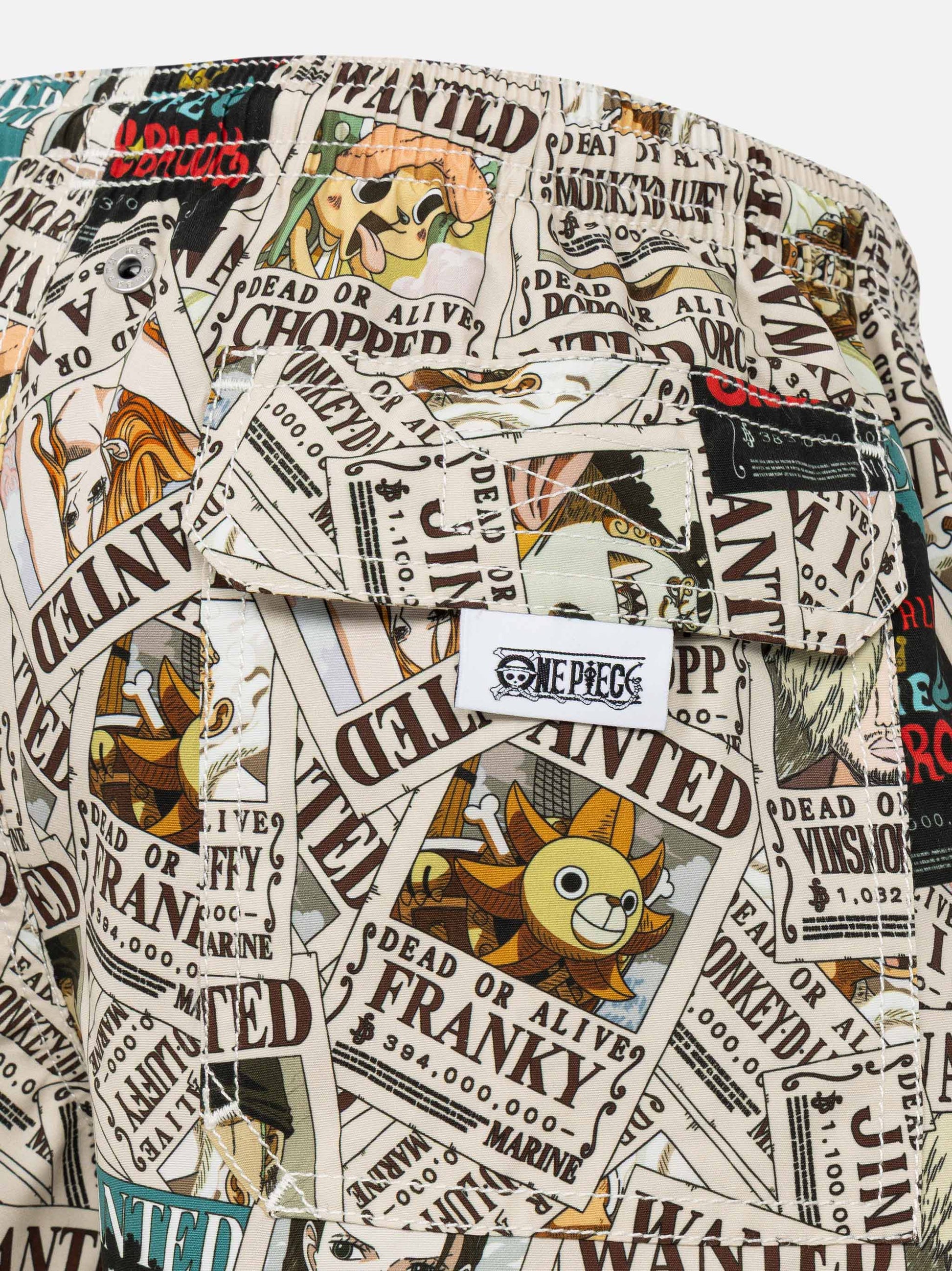 Jean mid-length swim shorts with One Piece print | ONE PIECE SPECIAL EDITION - MC2 Saint Barth