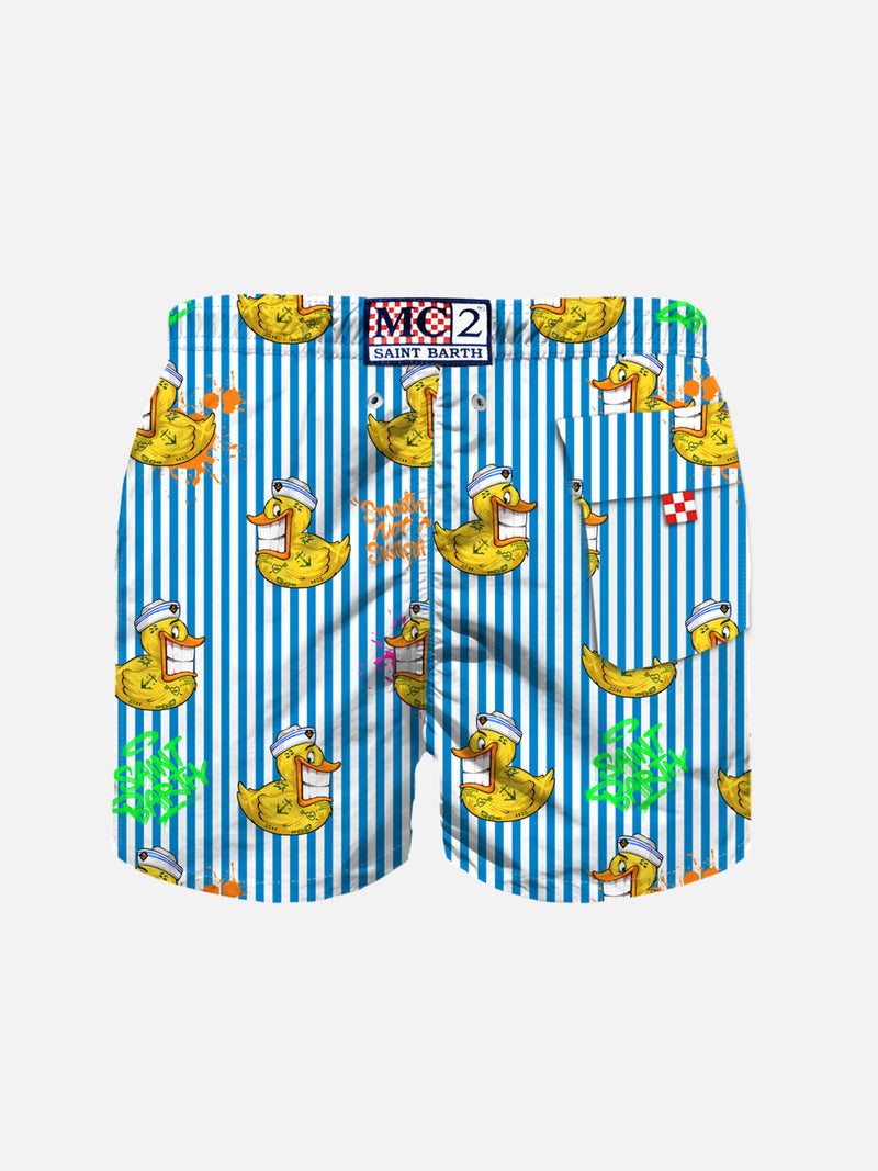 Boy swim shorts with Crypto ducky print | CRYPTO PUPPETS SPECIAL EDITION