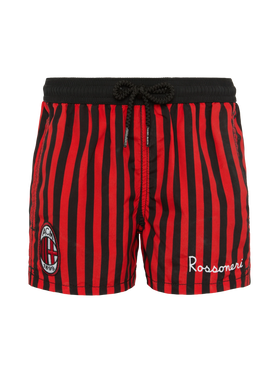 Jean mid-length swim shorts with Milan print | AC MILAN SPECIAL EDITION - MC2 Saint Barth