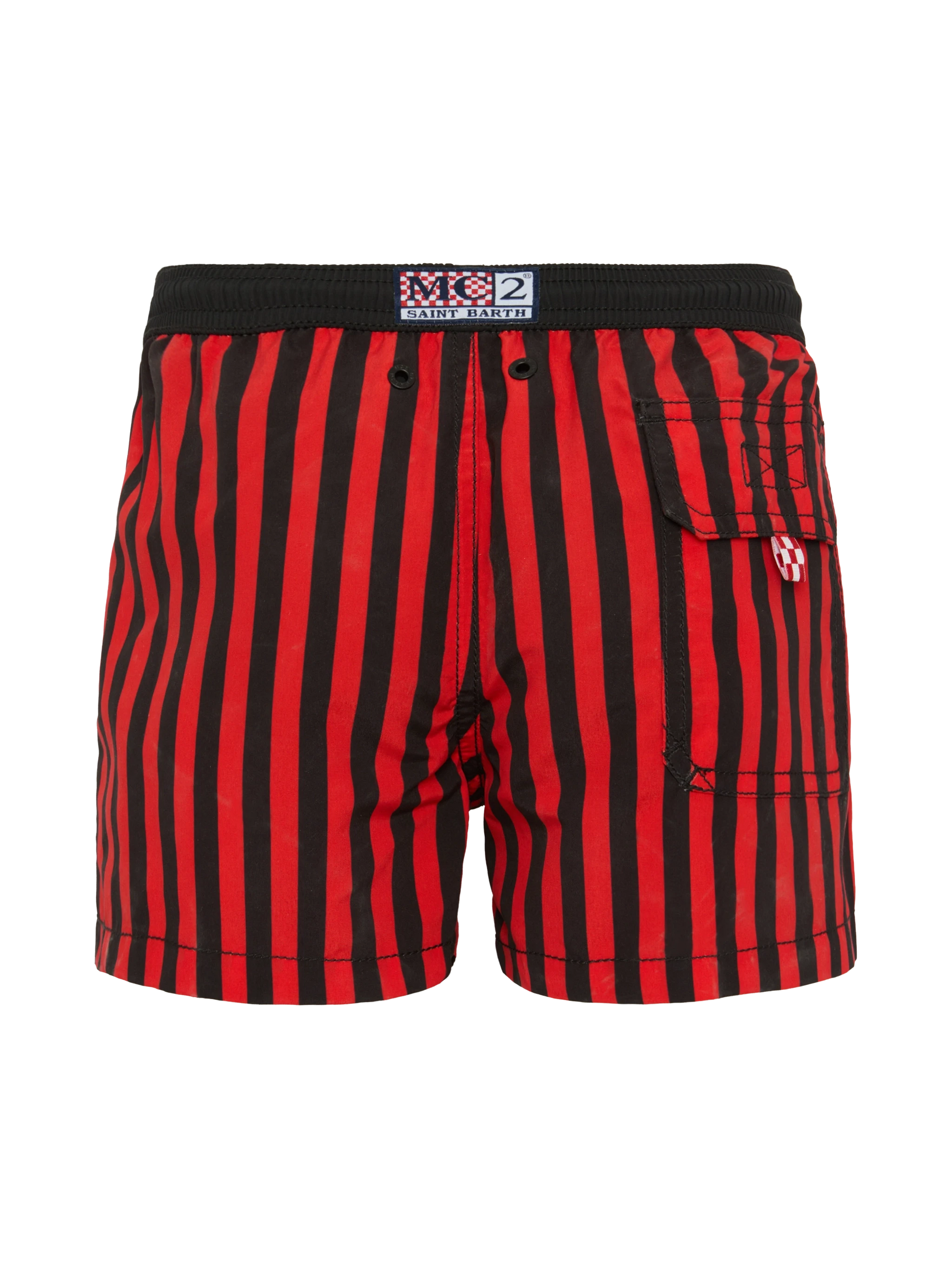 Jean mid-length swim shorts with Milan print | AC MILAN SPECIAL EDITION - MC2 Saint Barth
