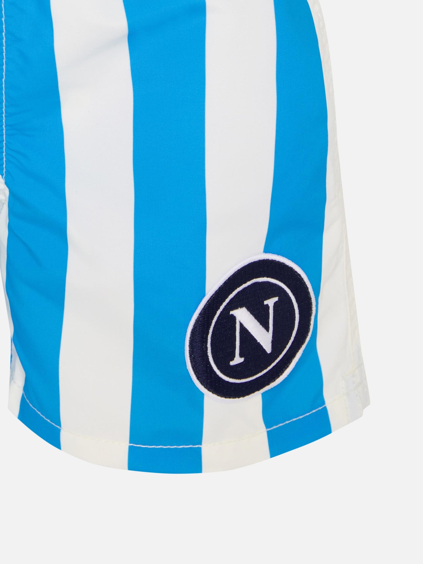 Mittellange Badeshorts aus Jeans mit Napoli-Print und Patch | SSC NAPOLI SPECIAL EDITION