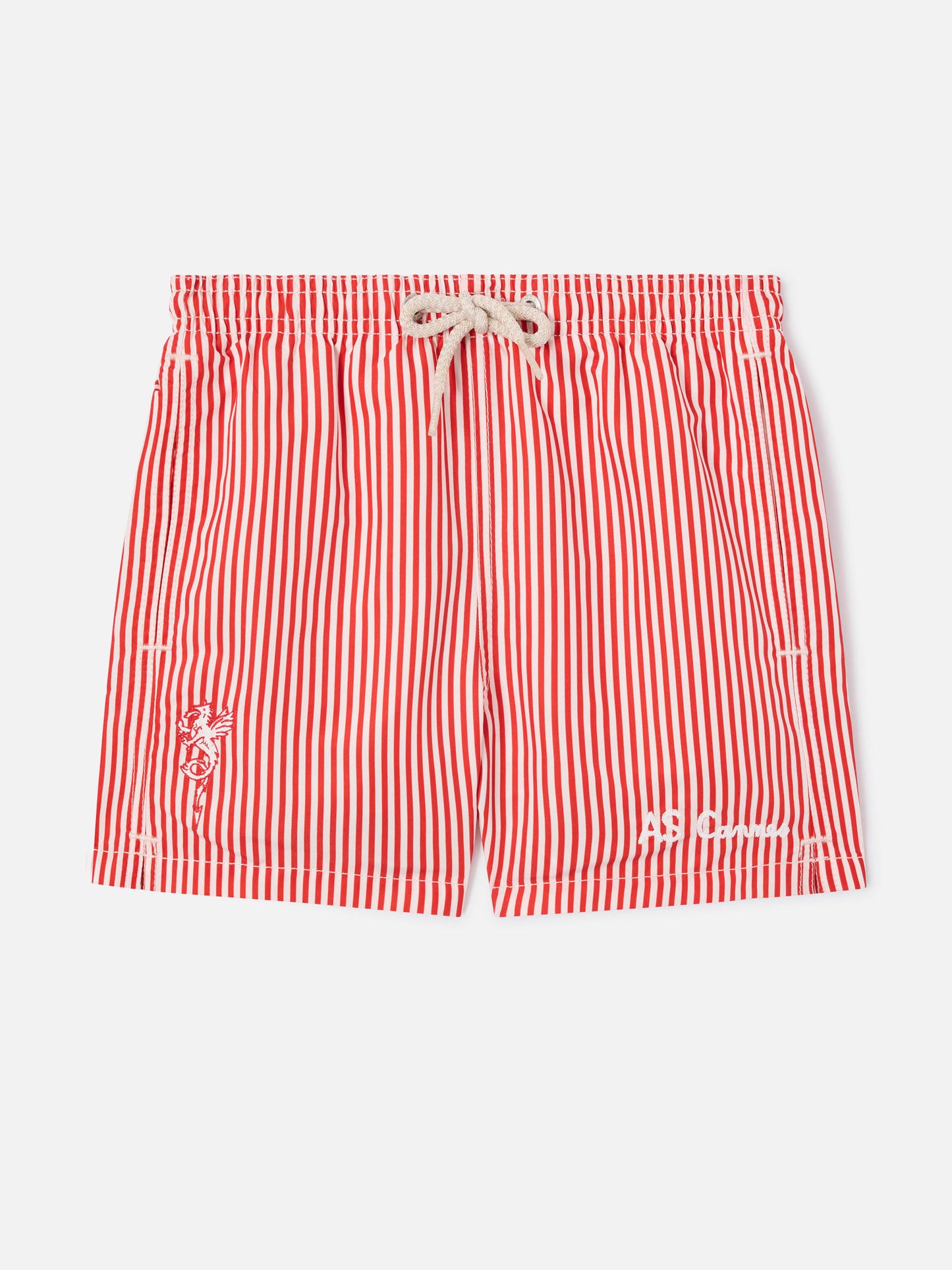 Costume Jean a righe rosse con ricamo AS Cannes | AS CANES SPECIAL EDITION