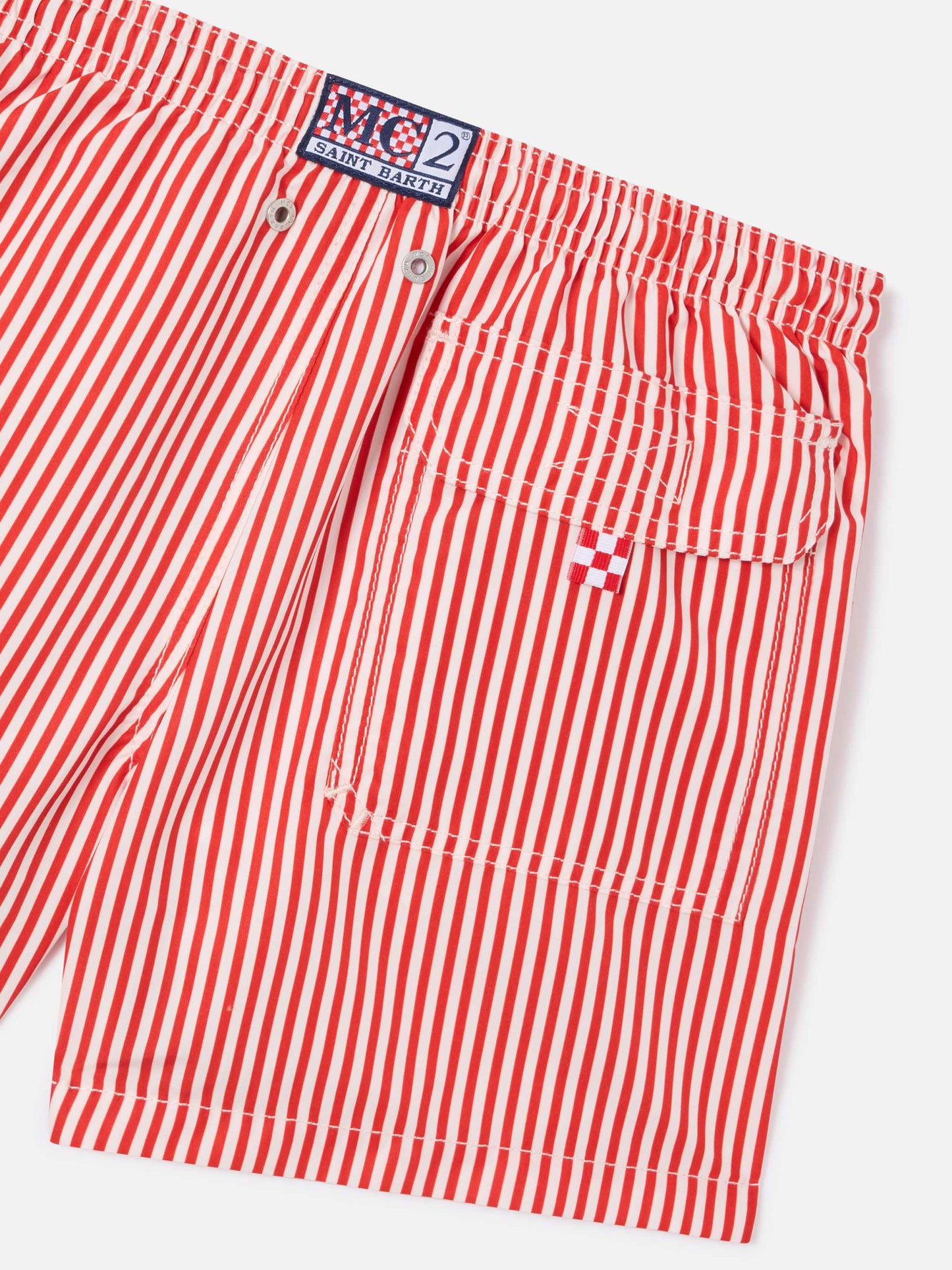 Costume Jean a righe rosse con ricamo AS Cannes | AS CANES SPECIAL EDITION