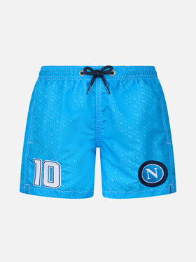 Boy mid-length Jean swim-shorts with Napoli print | SSC NAPOLI SPECIAL EDITION - MC2 Saint Barth
