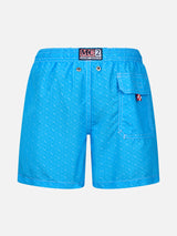 Boy mid-length Jean swim-shorts with Napoli print | SSC NAPOLI SPECIAL EDITION