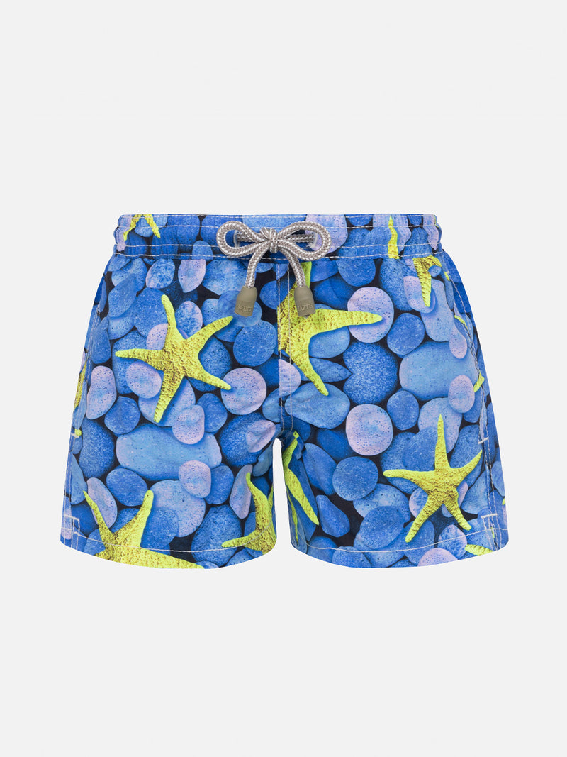 Boy swim shorts with starfish print