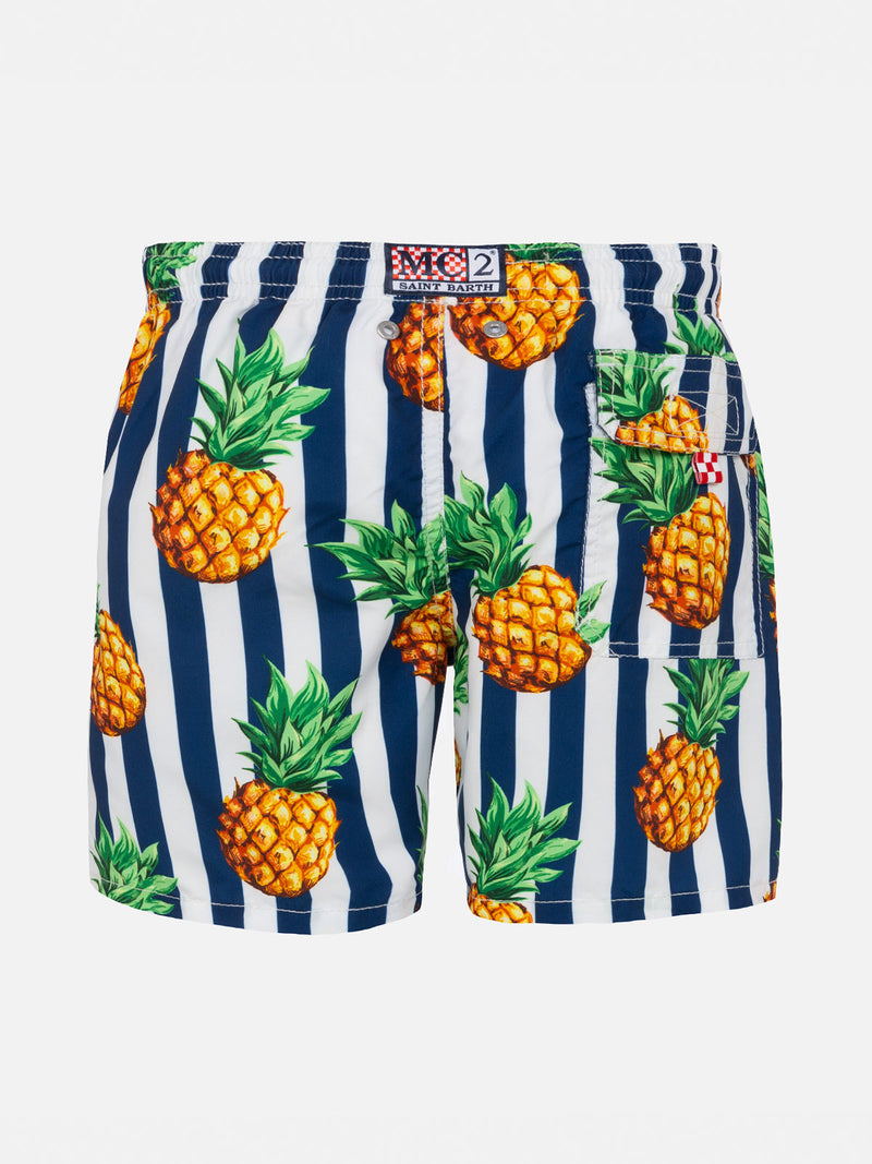 Pineapple print boy swim shorts