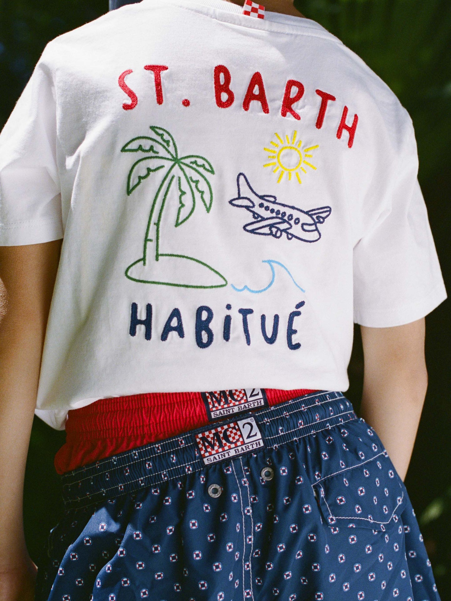 T-shirt Portland Jr con ricamo Habitué su fronte e retro