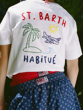 T-shirt Portland Jr con ricamo Habitué su fronte e retro