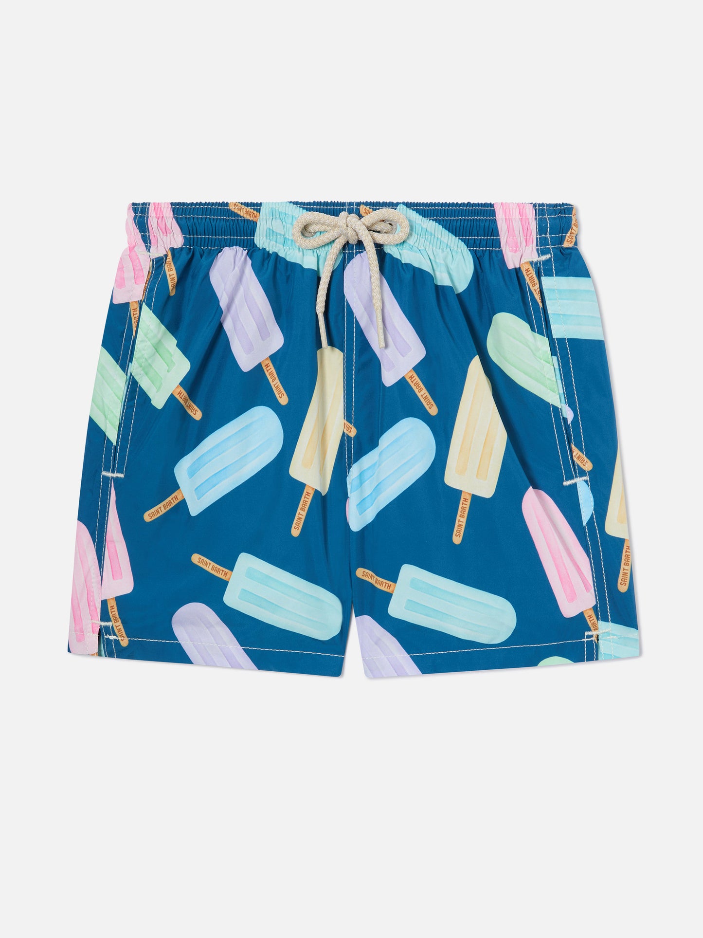 Bañador tipo shorts de tejido ligero para niño Jean Lighting con estampado de polos helados 