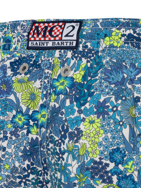 Jean Lighting lightweight fabric swim shorts with Margaret Annie print | MADE WITH LIBERY FABRIC - MC2 Saint Barth