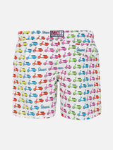 Boy light fabric swim shorts with Vespa print | VESPA® SPECIAL EDITION