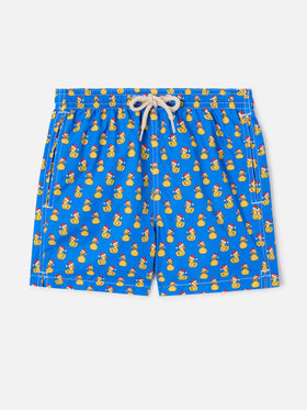 Short de bain garçon en tissu léger avec imprimé canards de Noël 