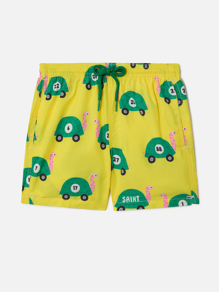 Leichte Badehose aus Stoff für Jungen Jean Lighting mit Schildkröten-Print 