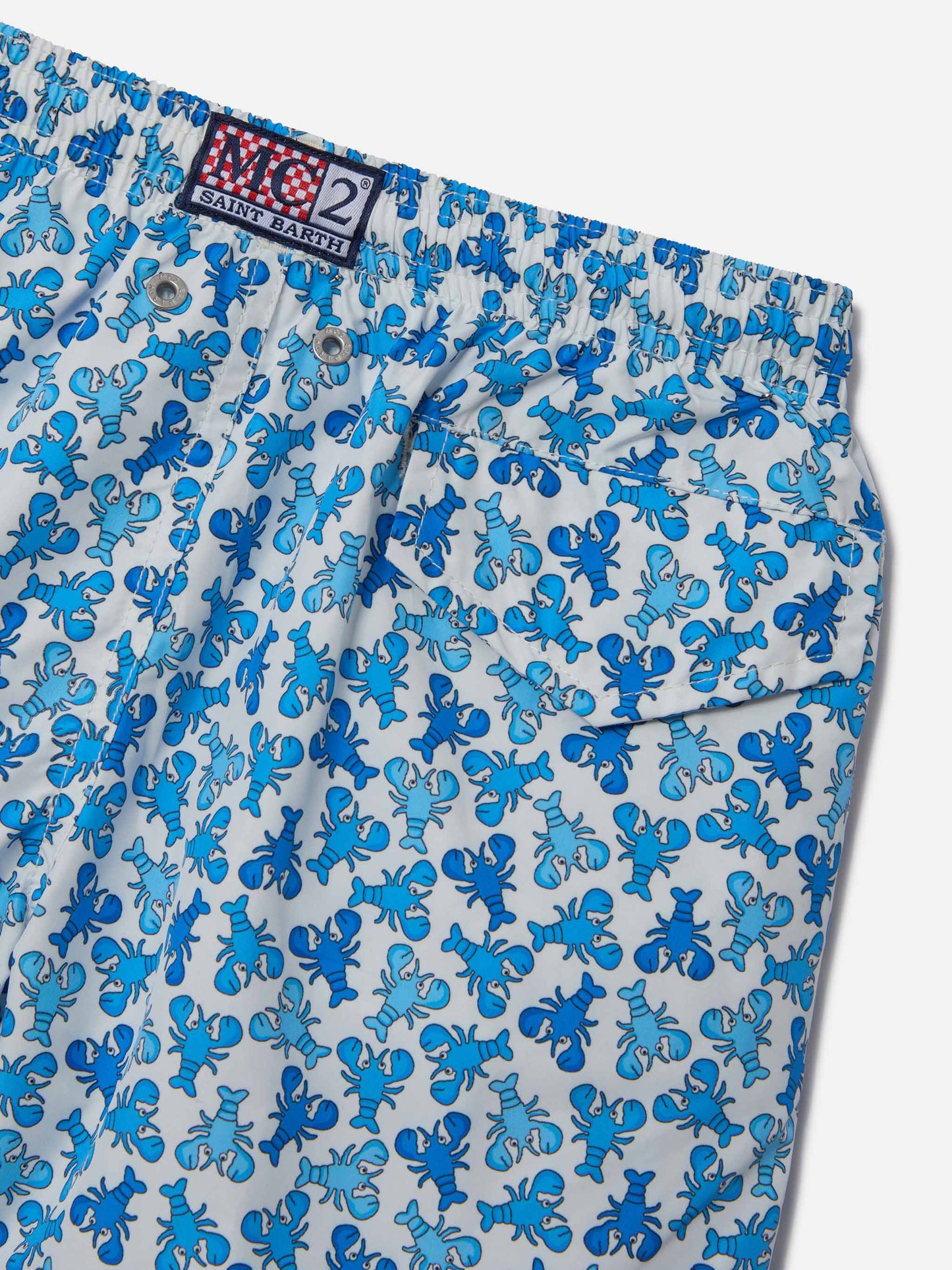 Jungen-Badeshorts Jean Lighting aus leichtem Stoff mit Hummer-Print 