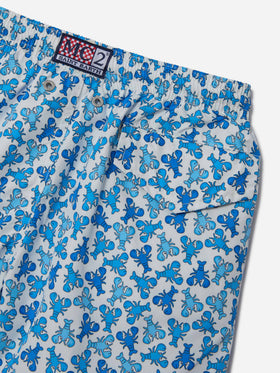 Jungen-Badeshorts Jean Lighting aus leichtem Stoff mit Hummer-Print 