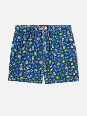 Bañador short para niño con estampado de juegos retro 