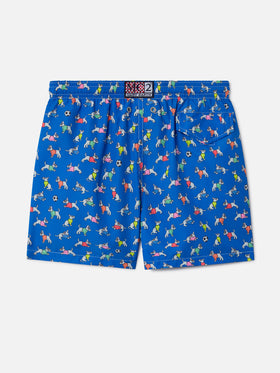 Bañador corto para niño en tejido ligero Jean Lighting con estampado de perros 