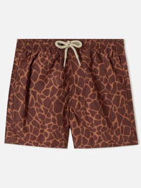 Short de bain Jean Lighting à imprimé animalier Giraffe 