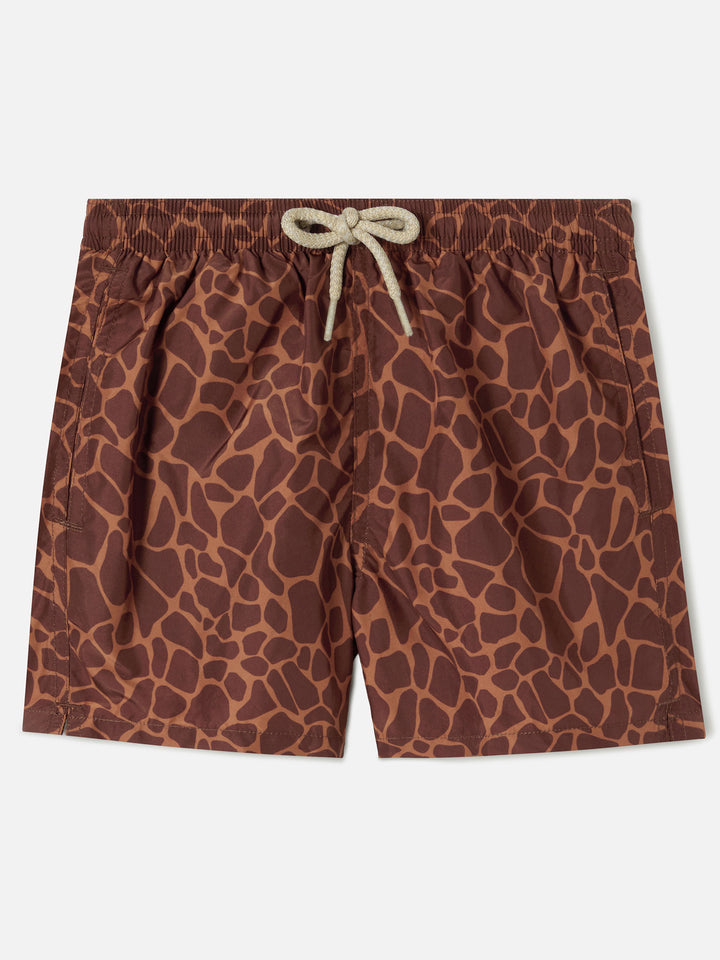 Short de bain Jean Lighting à imprimé animalier Giraffe 