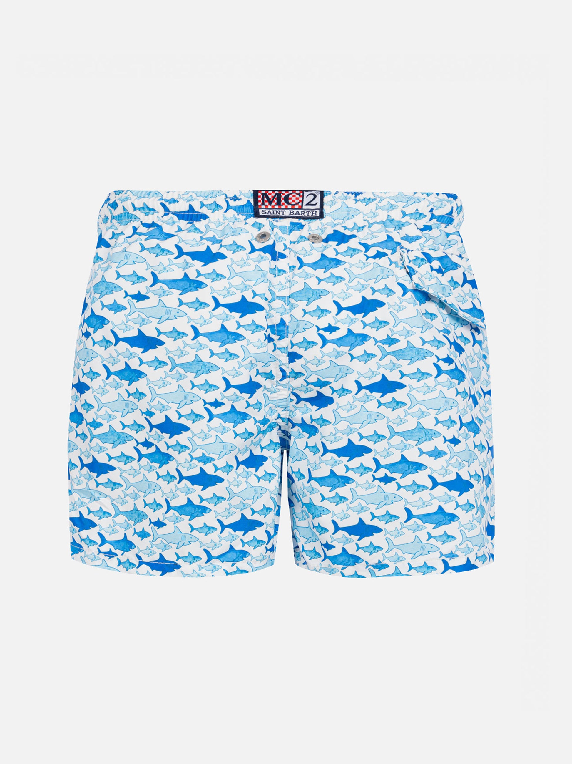 Boy swim shorts with shark print - MC2 Saint Barth