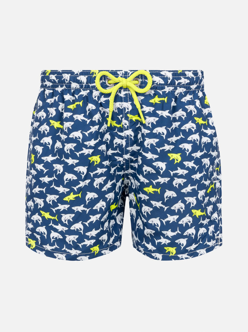 Jean Lighting lightweight fabric swim shorts with shark print