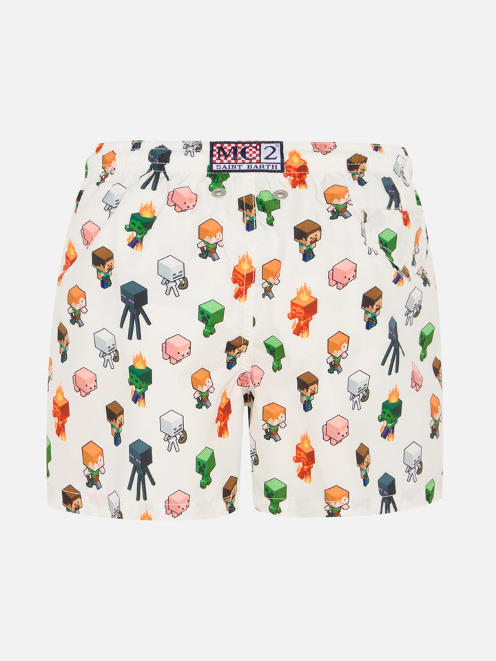 Badeshorts aus leichtem Stoff von Jean Lighting mit Minecraft-Aufdruck | MINECRAFT SPECIAL EDITION