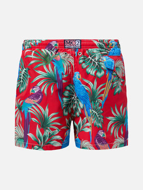 Jean Lighting lightweight fabric swim shorts with parrot print