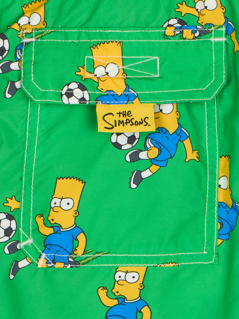 Boy lightweight fabric swim-shorts Jean Lighting with Bart print | THE SIMPSON SPECIAL EDITION