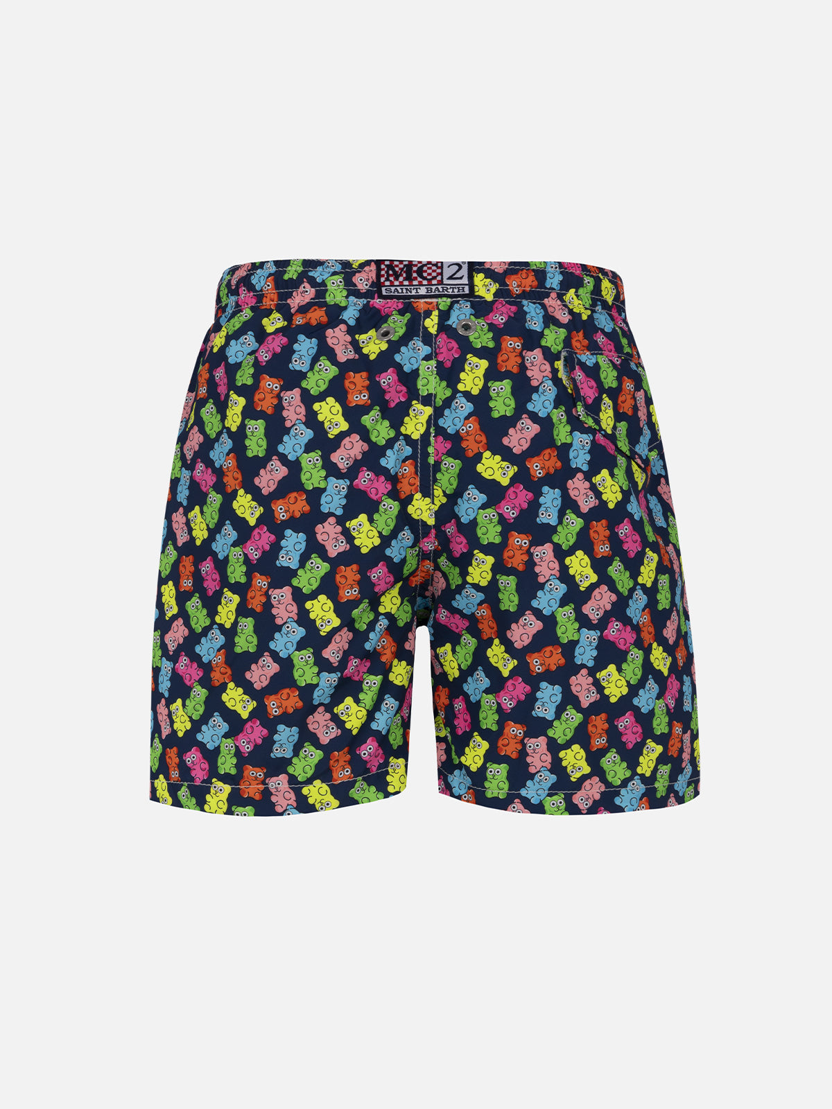 Boy lightweight fabric swim-shorts Jean Lighting with candy bears print - MC2 Saint Barth