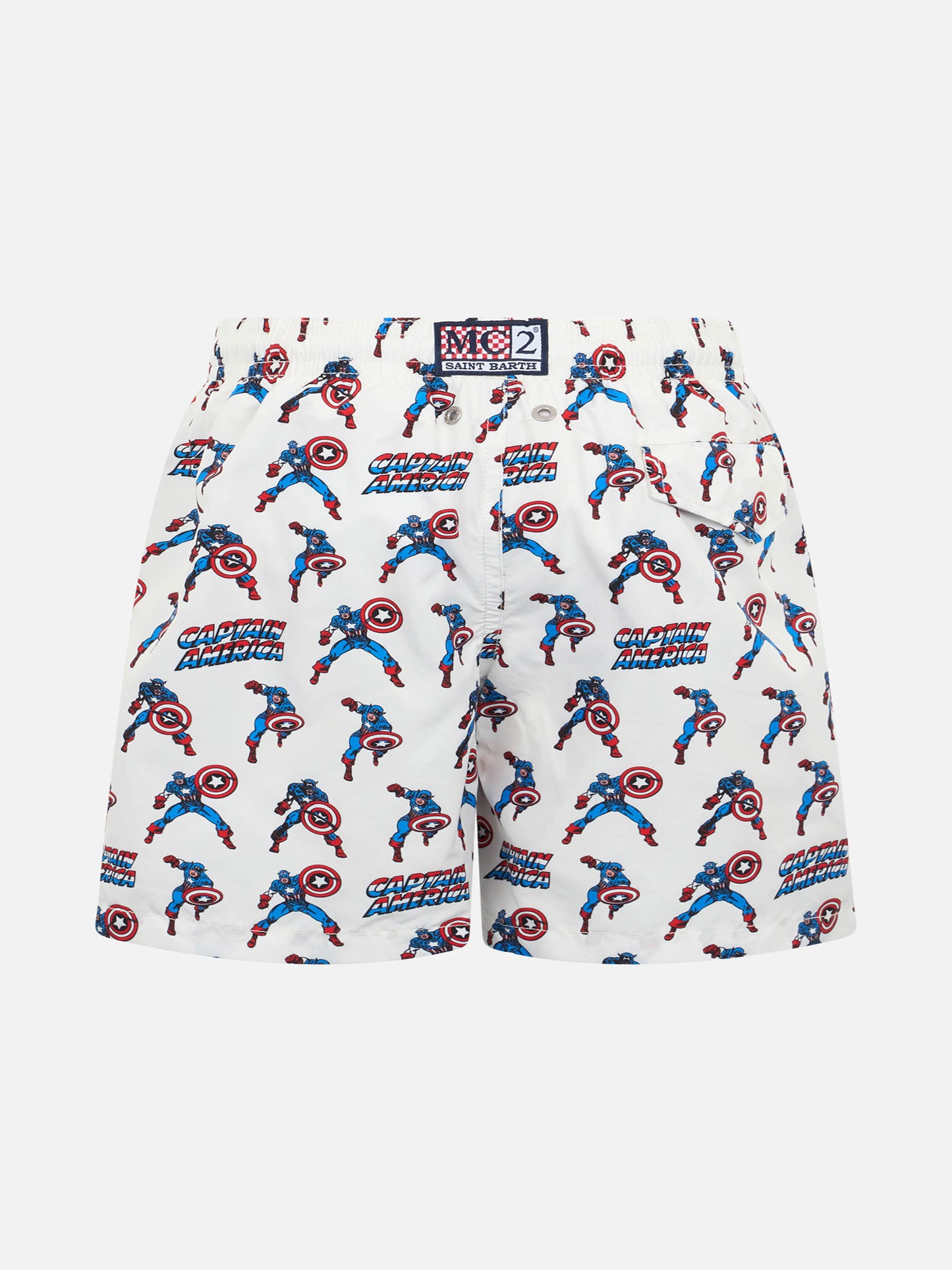 Boy lightweight fabric swim-shorts Jean Lighting with Captain America print | MARVEL SPECIAL EDITION - MC2 Saint Barth