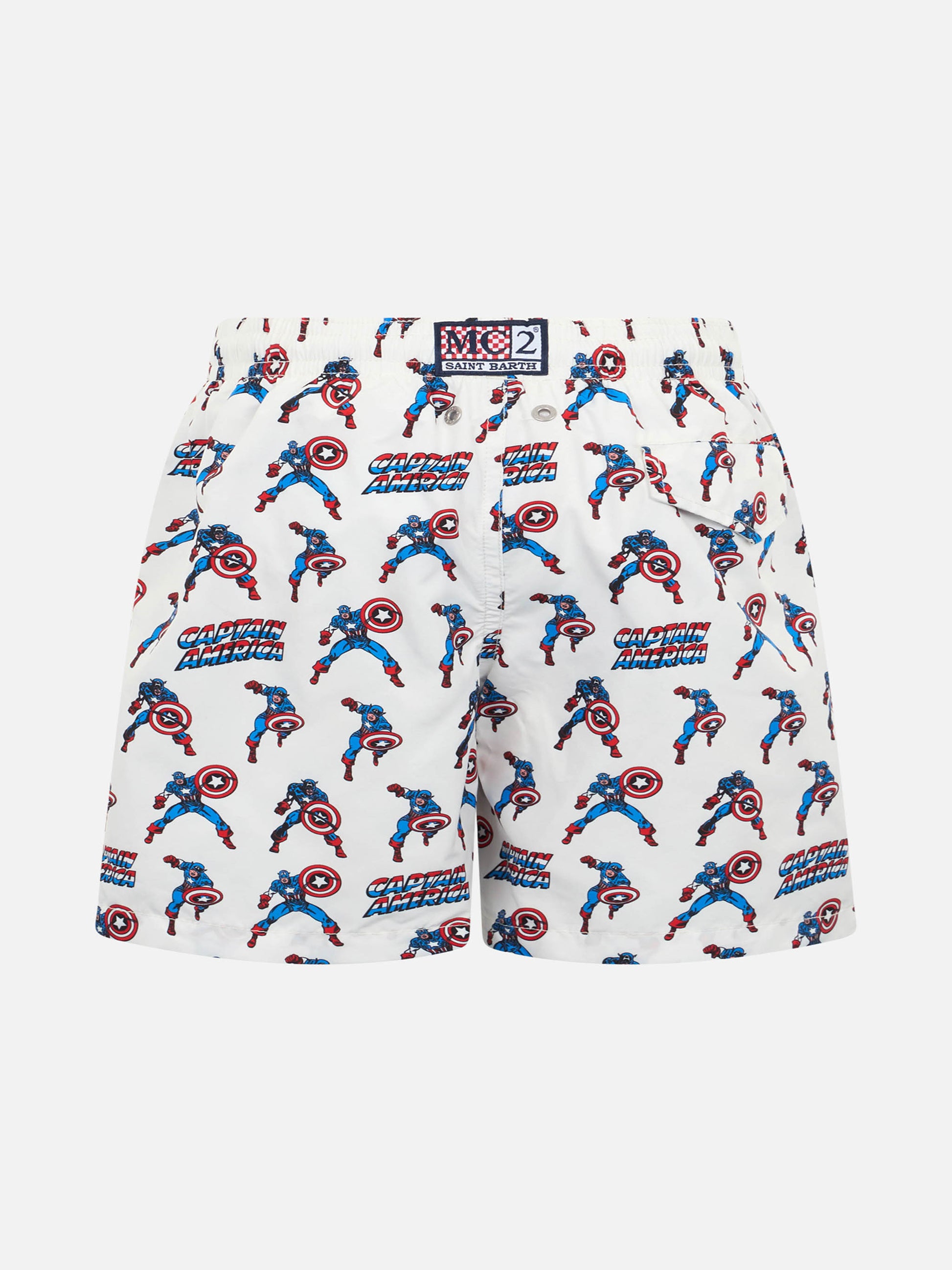 Boy lightweight fabric swim-shorts Jean Lighting with Captain America print | MARVEL SPECIAL EDITION - MC2 Saint Barth