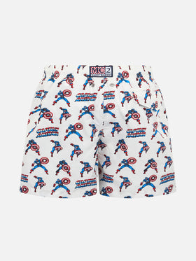 Boy lightweight fabric swim-shorts Jean Lighting with Captain America print | MARVEL SPECIAL EDITION - MC2 Saint Barth