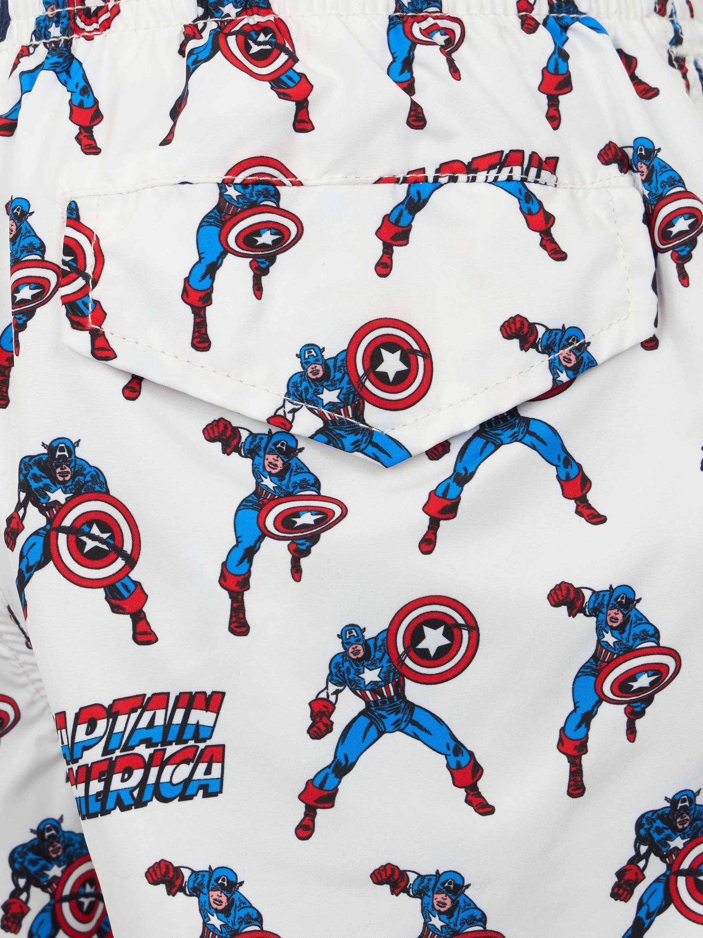 Boy lightweight fabric swim-shorts Jean Lighting with Captain America print | MARVEL SPECIAL EDITION - MC2 Saint Barth