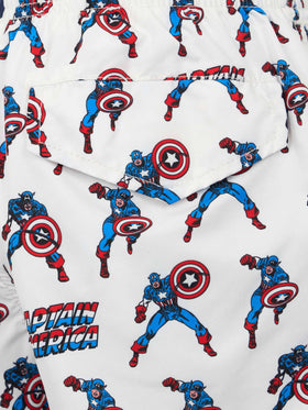 Boy lightweight fabric swim-shorts Jean Lighting with Captain America print | MARVEL SPECIAL EDITION - MC2 Saint Barth