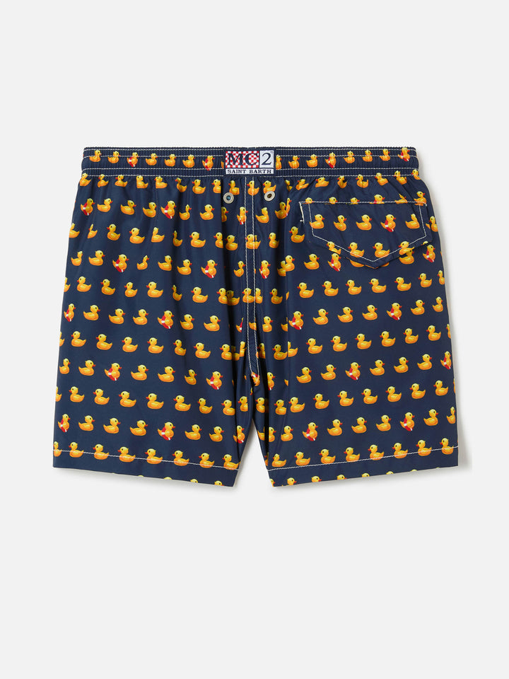 Boy swim shorts with ducky print