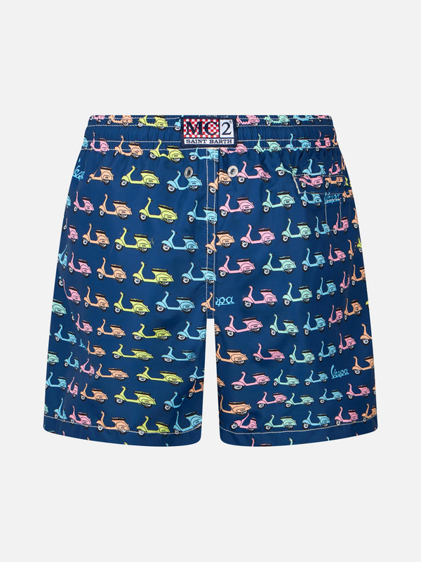 Boy lightweight fabric swim-shorts Jean Lighting with Vespa print | VESPA SPECIAL EDITION