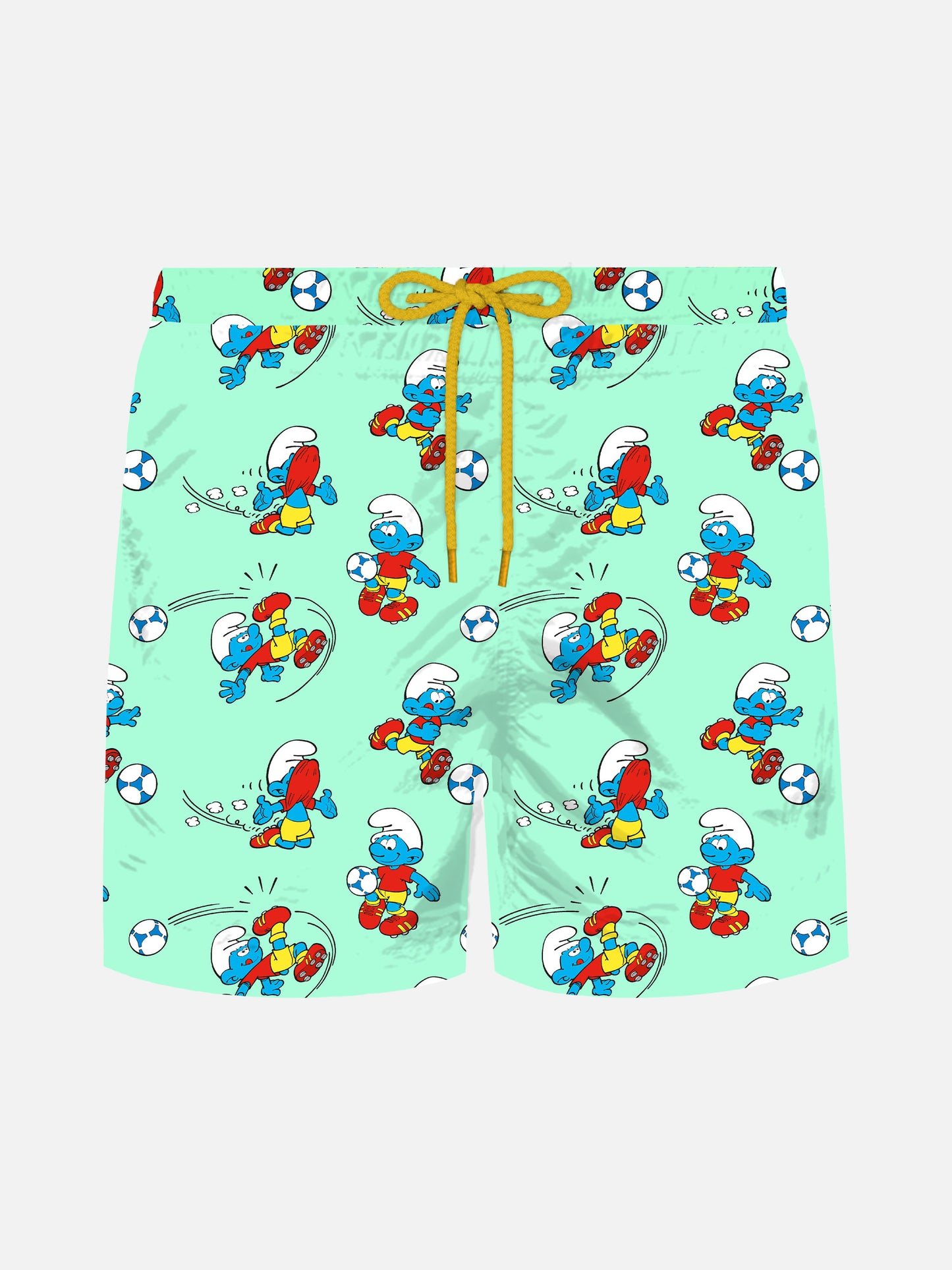 Leichte Badeshorts von Jean Lighting mit Schlümpfe-Print | DIE SCHLÜMPFE SONDEREDITION