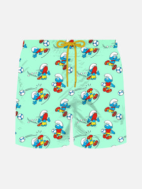 Leichte Badeshorts von Jean Lighting mit Schlümpfe-Print | DIE SCHLÜMPFE SONDEREDITION