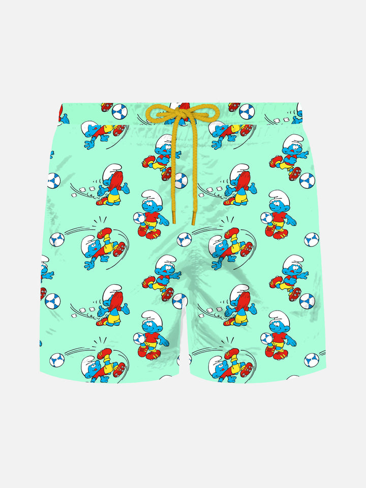 Leichte Badeshorts von Jean Lighting mit Schlümpfe-Print | DIE SCHLÜMPFE SONDEREDITION