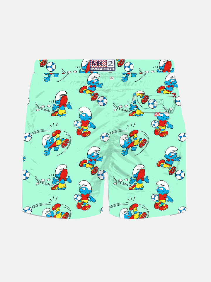 Leichte Badeshorts von Jean Lighting mit Schlümpfe-Print | DIE SCHLÜMPFE SONDEREDITION