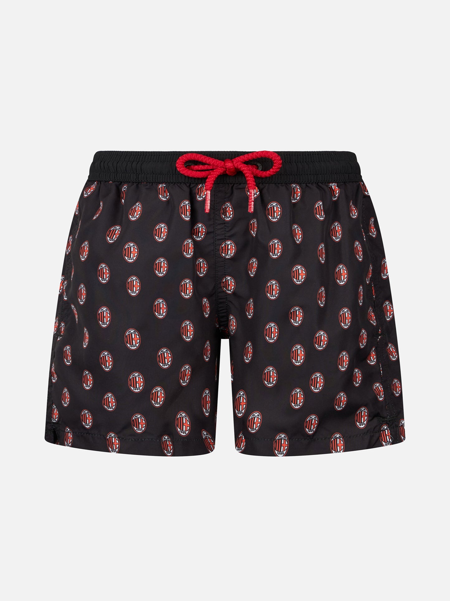 Boy lightweight fabric swimshorts with Milan print | AC MILAN SPECIAL EDITION - MC2 Saint Barth