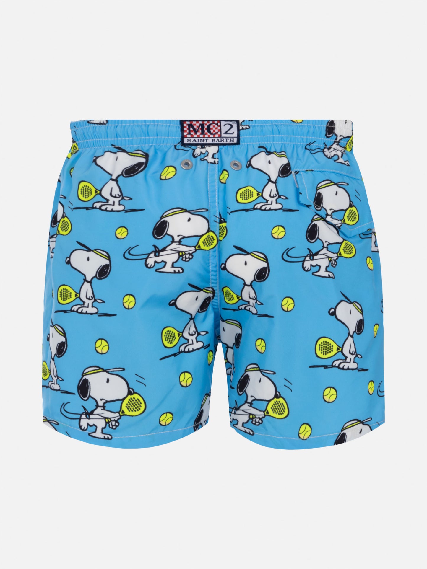 Jean Lighting lightweight fabric swim shorts with Snoopy padel player print|SNOOPY PEANUTS® SPECIAL EDITION - MC2 Saint Barth